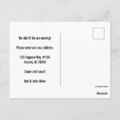 Carte Postale ANNONCE DE DÉMÉNAGEMENT Arizona Saguaro Cactus Tro (Dos)