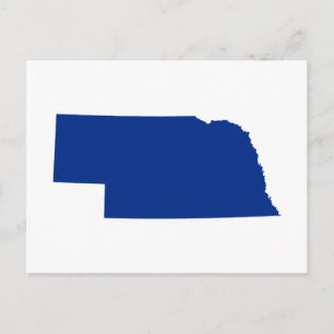 Carte Postale Annonce de déménagement au Nebraska blanc et bleu