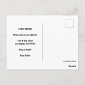 Carte Postale ANNONCE DE DÉMÉNAGEMENT Bandes roses colorées Rétr (Dos)