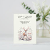 Carte Postale Annonce de déménagement bois de cerf forêt (Debout devant)