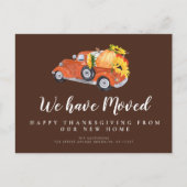 Carte Postale annonce de déménagement d'automne de thanksgiving (Devant)