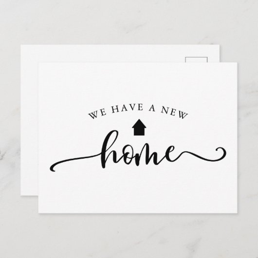 Carte Postale Annonce de déménagement de calligraphie minimalist (Devant / Derrière)