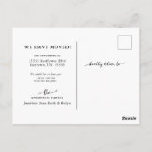 Carte Postale Annonce de déménagement de calligraphie minimalist (Dos)