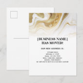 Carte Postale Annonce de déménagement de Gold Marble Business (Devant / Derrière)