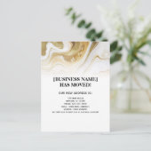Carte Postale Annonce de déménagement de Gold Marble Business (Debout devant)