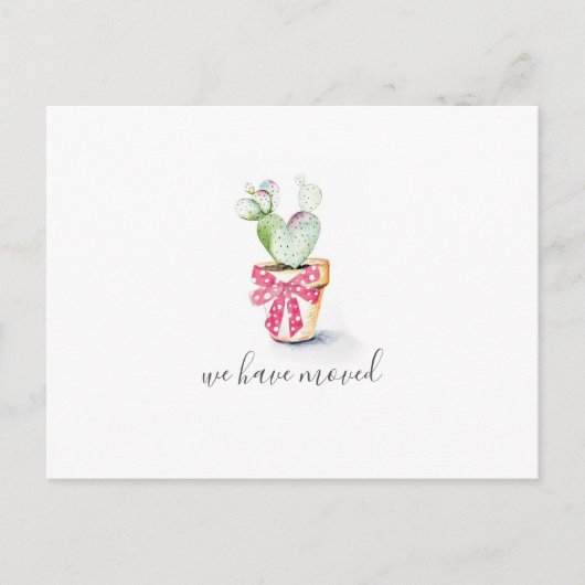 Carte Postale Annonce de déménagement de vacances de Cactus (Devant)