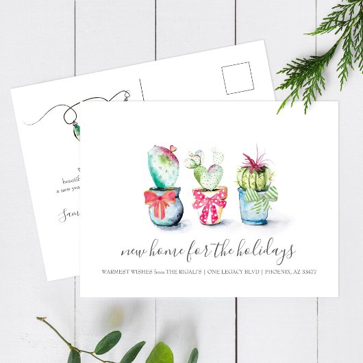 Carte Postale Annonce de déménagement de vacances de Cactus