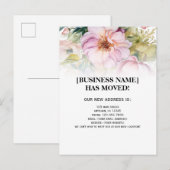 Carte Postale Annonce de déménagement d'entreprise Fleurs Aquare (Devant / Derrière)