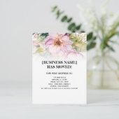 Carte Postale Annonce de déménagement d'entreprise Fleurs Aquare (Debout devant)