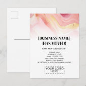 Carte Postale Annonce de déménagement d'entreprise Logo Marbre R (Devant / Derrière)