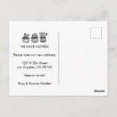 Carte Postale ANNONCE DE DÉMÉNAGEMENT Dessin de cactus en pot (Dos)