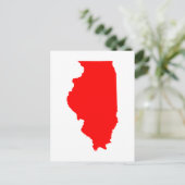 Carte Postale Annonce de déménagement en Illinois blanc et rouge (Debout devant)