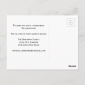 Carte Postale Annonce de déménagement pour la fête de Thanksgivi (Dos)