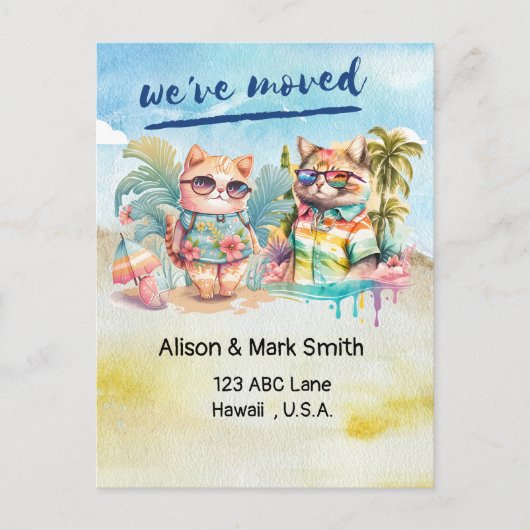 Carte Postale Annonce de déménagement pour les amoureux de la pl (Devant)