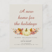 Carte Postale annonce de déménagement pour thanksgiving avec feu (Devant)