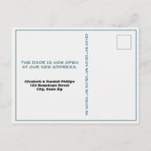 Carte Postale Annonce de déménagement rustique portes bleues dou (Dos)