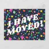 Carte Postale ANNONCE DE DÉMÉNAGEMENT Univers coloré de l'espace (Devant)
