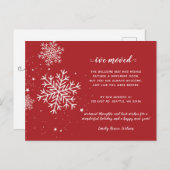 Carte Postale Annonce de déménagement vacances Flocons de neige (Devant / Derrière)