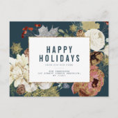 Carte Postale annonce de déménagement vacances florales d'hiver (Devant)