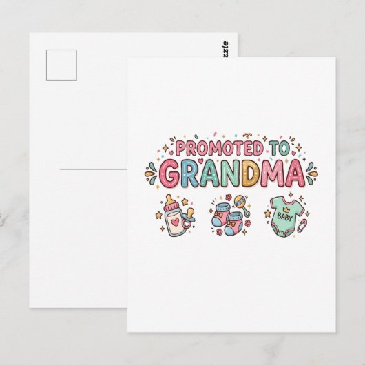 Carte Postale Annonce de future grand-mère (Devant / Derrière)