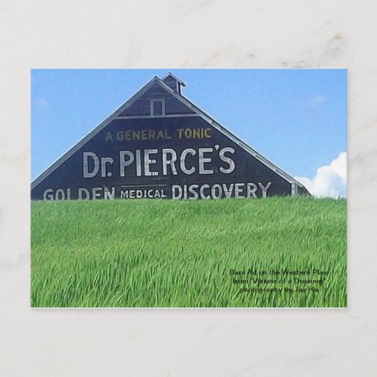 Carte Postale Annonce de grange sur la plaine occidentale (Devant)