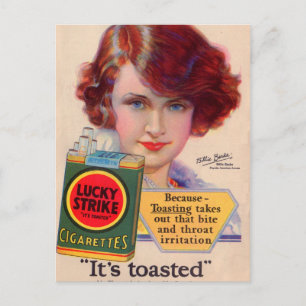 Carte Postale Annonce de Lucky Strikes 1929 avec Billie Burke