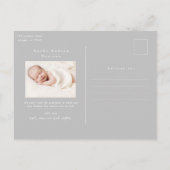 Carte Postale Annonce de naissance avec nom moderne de bébé sur  (Dos)