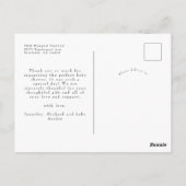 Carte Postale Annonce de naissance avec photo Arch Love&Thanks (Dos)