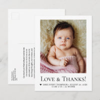 Annonce de naissance avec photo de bébé Love & Tha