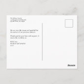 Carte Postale Annonce de naissance de bébé (Dos)