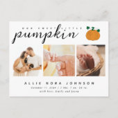 Carte Postale Annonce de naissance de bébé automne Photo de la p (Devant)