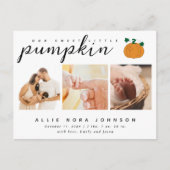 Carte Postale Annonce de naissance de bébé automne Photo de peti (Devant)