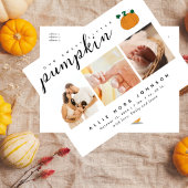 Carte Postale Annonce de naissance de bébé automne Photo de peti