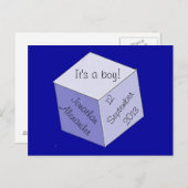 Carte postale – Annonce de naissance en bloc bébé (Devant / Derrière)