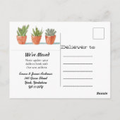 Carte Postale Annonce de nouveau déménagement Adresse Jardin cul (Dos)