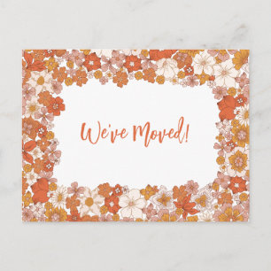 Carte Postale Annonce de nouveau domicile Fleurs d'Orange Nous a