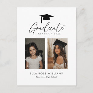 Carte Postale Annonce de photo de fille de remise des diplômes d
