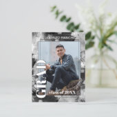 Carte Postale Annonce de remise de diplôme abstraite noir blanc  (Debout devant)