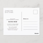 Carte Postale Annonce de remise de diplôme d'architecture de fin (Dos)