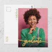 Carte Postale Annonce de remise de diplôme de lycée Simple Chic  (Devant / Derrière)