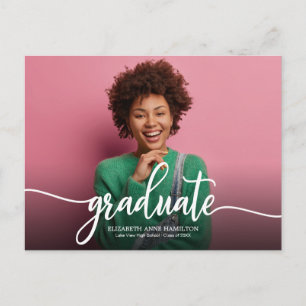 Carte Postale Annonce de remise de diplôme de lycée simple et ch