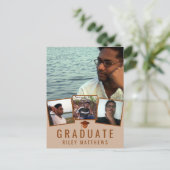 Carte Postale Annonce de remise de diplôme moderne avec 4 photos (Debout devant)