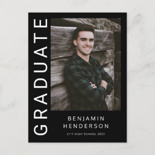 Carte Postale Annonce de remise de diplôme pour garçon photo mod