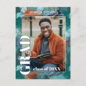 Carte Postale Annonce de remise de diplômes abstraite bleu cyan  (Devant)