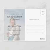 Carte Postale Annonce de remise de diplômes Photo de remise de d (Dos)