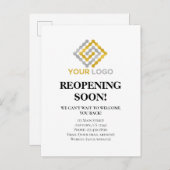 Carte Postale Annonce de réouverture prochaine de l'entreprise (Devant / Derrière)