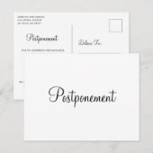Carte Postale Annonce de report de mariage en écriture simple (Devant / Derrière)