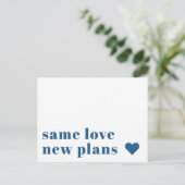 Carte Postale Annonce de report de mariage moderne bleu (Debout devant)