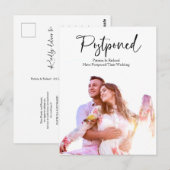 Carte Postale Annonce de report de mariage simple moderne (Devant / Derrière)