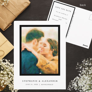 Carte Postale Annonce de sauvegarde de date de photo élégante si